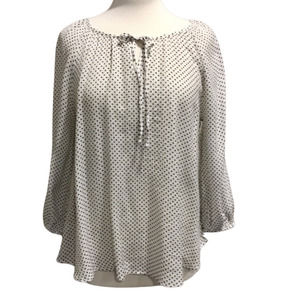 Fred David Polka Dot boho peasant top